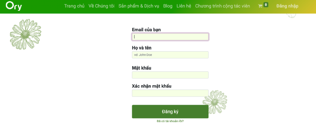 đăng ký tài khoản