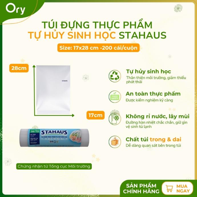 Túi đựng thực phẩm THSH STAHAUS 17x28cm (200 túi/cuộn)