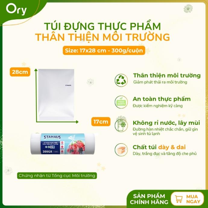 Túi Đựng Thực Phẩm TTMT STAHAUS 17x28cm (300G/cuộn)