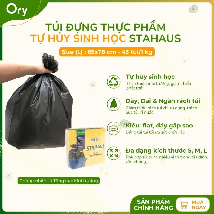 Túi Rác THSH STAHAUS 65x78cm (màu đen) (3 cuộn/1kg)