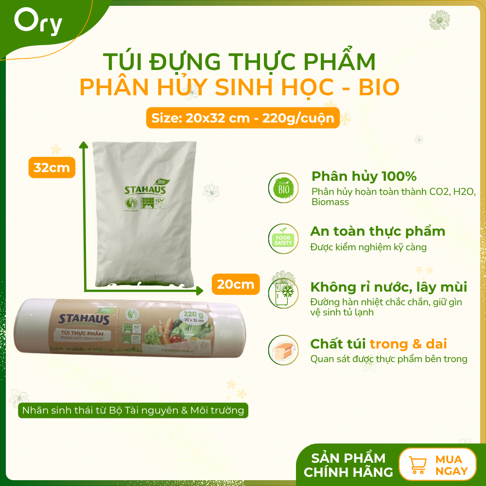 Túi đựng thực phẩm BIO Stahaus 20x32 cm (220g/cuộn)