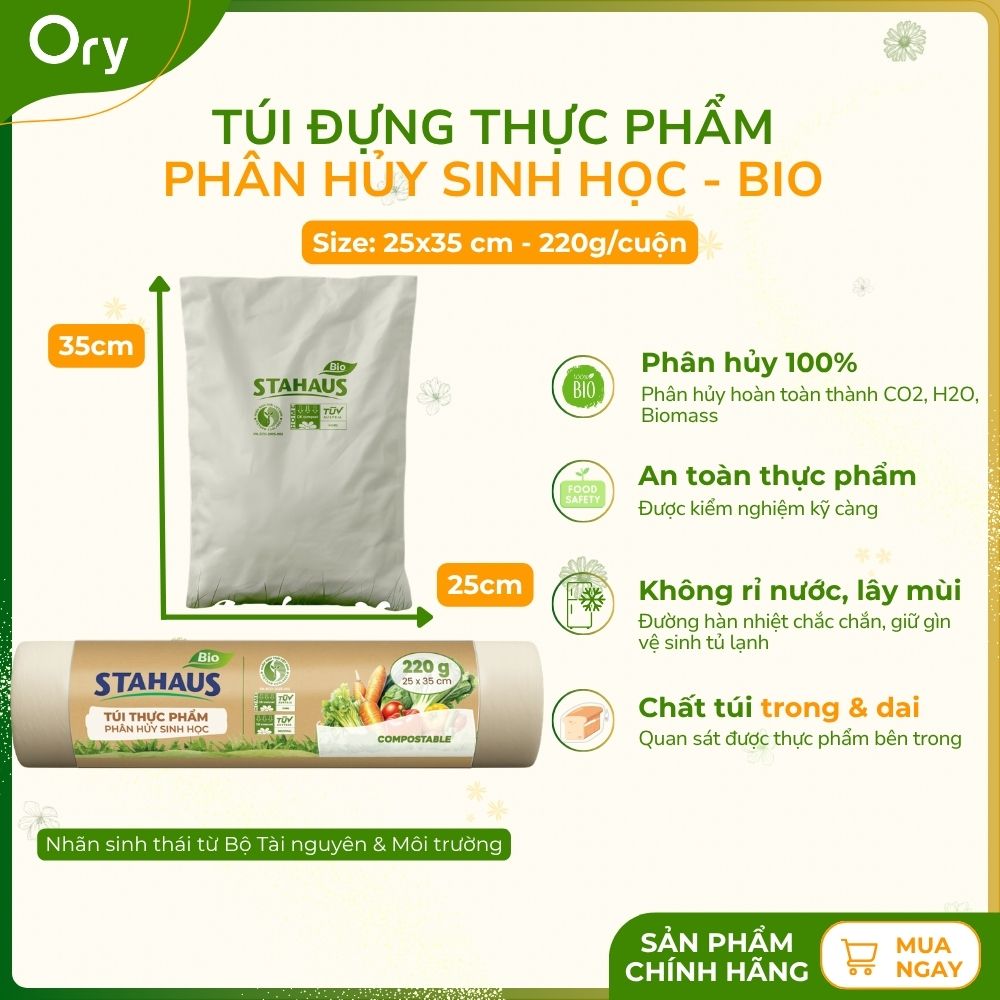Túi đựng thực phẩm BIO Stahaus 25x35 cm (220g/cuộn)