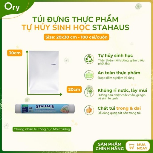 [G600002] Túi đựng thực phẩm THSH STAHAUS 20x30cm (100 cái/cuộn)
