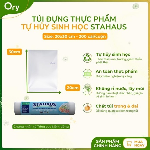 [G600003] Túi đựng thực phẩm THSH STAHAUS 20x30cm (200 cái/cuộn)