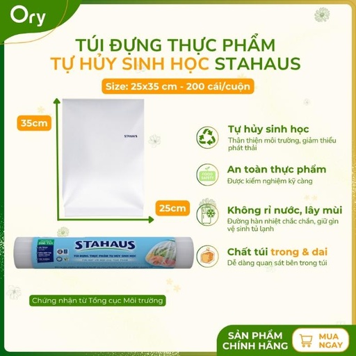 [G600005] Túi đựng thực phẩm THSH STAHAUS 25x35cm (200 túi/cuộn)