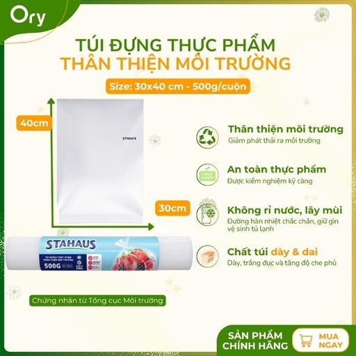 [G600012] Túi đựng thực phẩm TTMT STAHAUS 30x40cm (500G/cuộn)