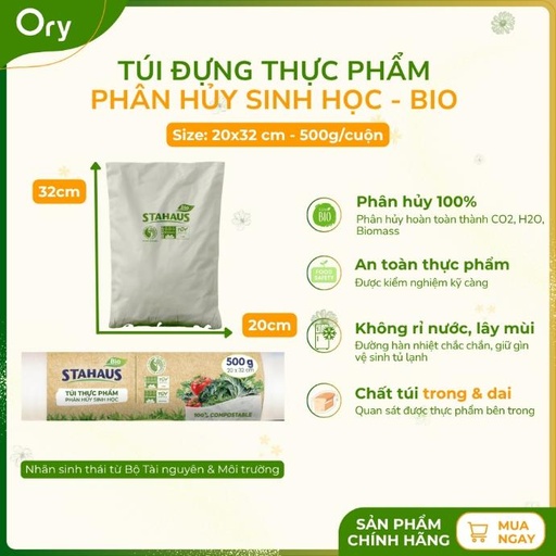 [G600014] Túi đựng thực phẩm BIO Stahaus 20x32 cm (500g/cuộn)